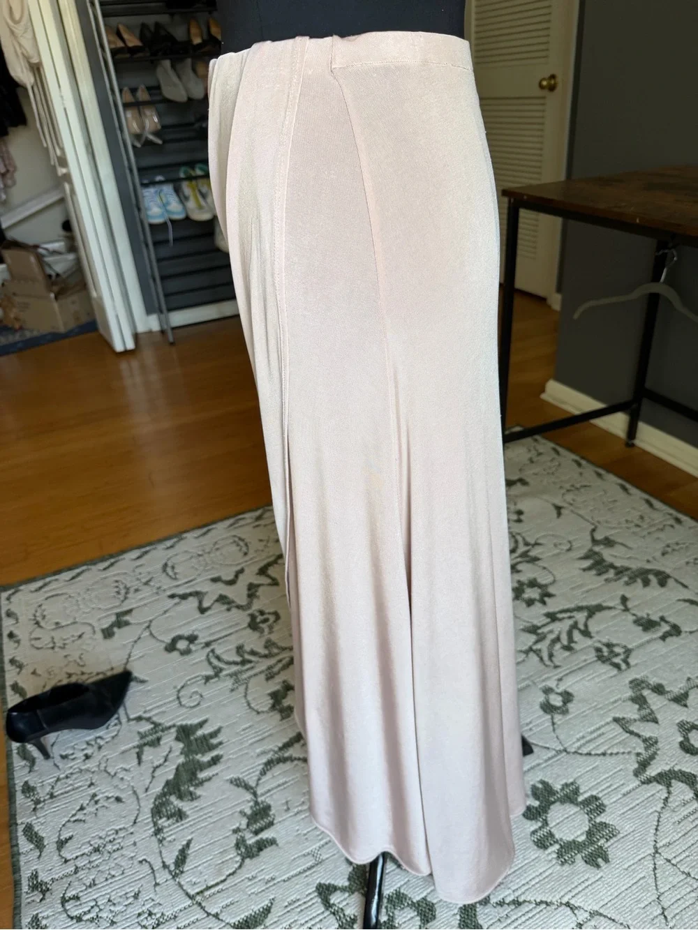Free People Pale Blush High-Low Wrap Skirt